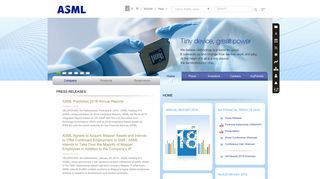 ASML mobile homepage