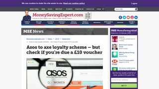 Asos to axe loyalty scheme – but check if you're due a £10 voucher