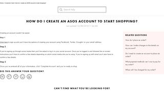 How do I create an ASOS account to start shopping? - ASOS | Shop ...
