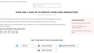 How can I sign up to receive your ASOS newsletter? - ASOS | Shop ...