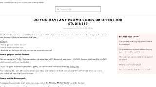 Do you have any promo codes or offers for students? - ASOS | Shop ...