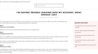 I'm having trouble logging into my account, what can I do? - ASOS