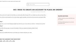 Do I need to create an account to place an order? - ASOS | Shop ...