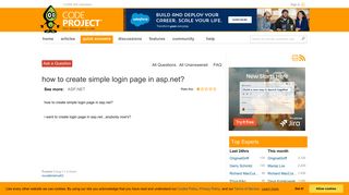 [Solved] how to create simple login page in asp.net? - CodeProject