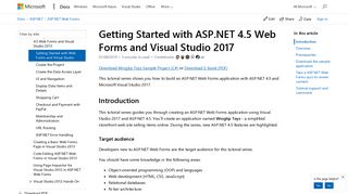 Getting Started with ASP.NET 4.5 Web Forms - Microsoft Docs