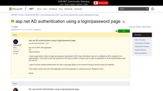 asp.net AD authentication using a login/password page | The ASP ...