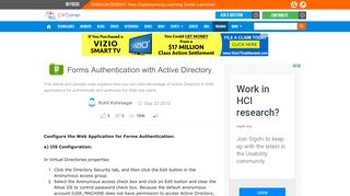 Forms Authentication with Active Directory - C# Corner