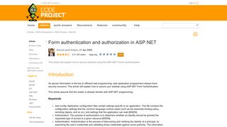 Form authentication and authorization in ASP.NET - CodeProject