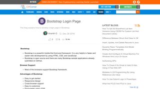 Bootstrap Login Page - C# Corner