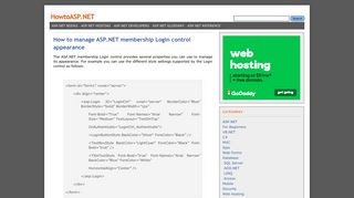 How to manage ASP.NET membership Login control appearance ...