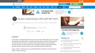 Custom Authentication With ASP.NET MVC - C# Corner