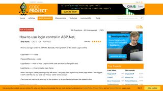 How to use login control in ASP.Net, - CodeProject