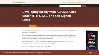 Developing locally with ASP.NET Core under HTTPS, SSL, and Self ...