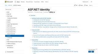 Authentication and Identity | The ASP.NET Site