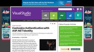 Customize Authentication with ASP.NET Identity -- Visual Studio ...