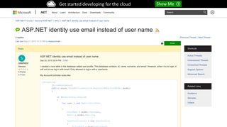 ASP.NET identity use email instead of user name | The ASP.NET Forums