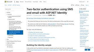 Two-factor authentication using SMS and email with ASP.NET Identity ...