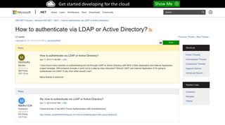 How to authenticate via LDAP or Active Directory? | The ASP.NET Forums