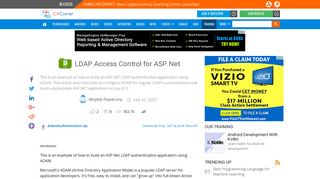 LDAP Access Control for ASP.Net - C# Corner