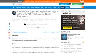 Custom User Login and Registration Page in ASP.Net MVC3 with ...