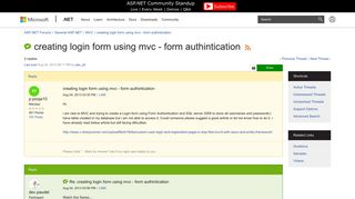 creating login form using mvc - form authintication | The ASP.NET ...