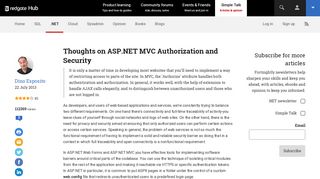 Thoughts on ASP.NET MVC Authorization and Security - Simple Talk