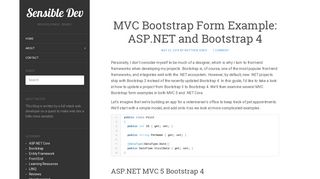 MVC Bootstrap Form Example: ASP.NET and Bootstrap 4 - Sensible Dev