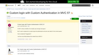 Custom login with Custom Authentication in MVC 5? | The ASP.NET Forums