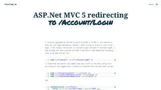 ASP.Net MVC 5 redirecting to /Account/Login – beauchamp.me