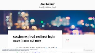 session expired redirect login page in asp net mvc – Anil Kumar