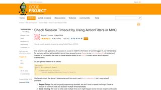 Check Session Timeout by Using ActionFilters in MVC - CodeProject