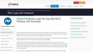 OAuth Facebook Login for Asp.Net MVC Website with Example - Tutlane