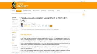 Facebook Authentication using OAuth in ASP.NET MVC - CodeProject