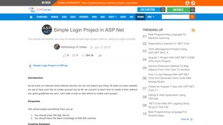 Simple Login Project in ASP.Net - C# Corner