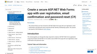 Create a secure ASP.NET Web Forms app with user registration, email ...