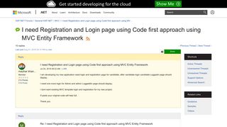 I need Registration and Login page using Code first approach using ...
