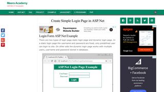 Create Simple Login Page in ASP.Net C# - Meera Academy