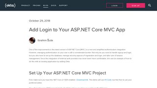 Add Login to Your ASP.NET Core MVC App | Okta Developer