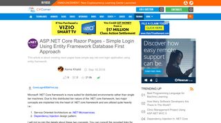 ASP.NET Core Razor Pages - Simple Login Using Entity Framework ...