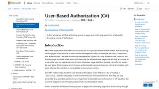 User-Based Authorization (C#) | Microsoft Docs