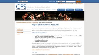 Aspen Student/Parent Accounts - Cambridge Rindge and Latin School