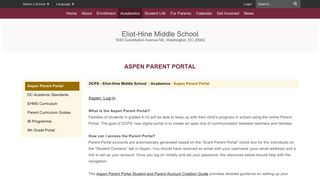 Aspen Parent Portal - DCPS - Eliot-Hine Middle School