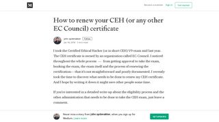 How to renew your CEH (or any other EC Council) certificate - Medium