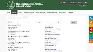 Contact Us - Manchester Essex Regional School District