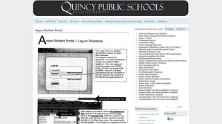Aspen Student Portal - QUINCY PUBLIC SCHOOLS