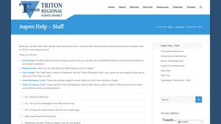 Aspen Help - Staff - Triton Regional School District
