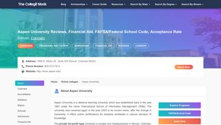 Aspen University Reviews, Financial Aid, FAFSA/Federal School Code ...