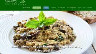 Lunch Menu – Aspen Premier In-Flight Catering – Private Jet Dining ...