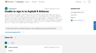 Unable to sign in to Asphalt 8 Airborne - Microsoft Community