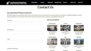 ASPHostPortal.com - Contact Us today for your hosting quote!